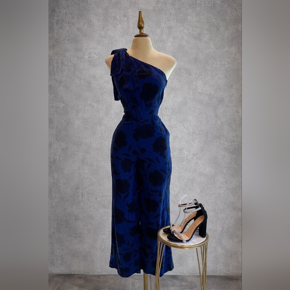KATE SPADE One-Shoulder Blue Jumpsuit